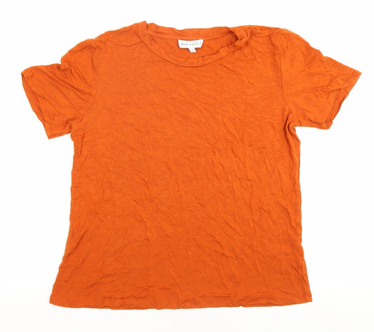 Warehouse Women's Orange Basic T-Shirt Size 10