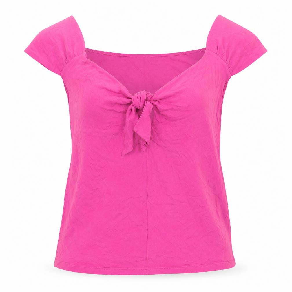 Artigiano Women's Pink Bow Blouse, Size 14, Summer Top