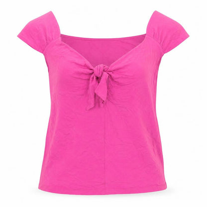 Artigiano Women's Pink Bow Blouse, Size 14, Summer Top