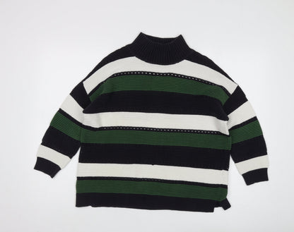 Additional front view of French Connection Women's Black Striped jumper