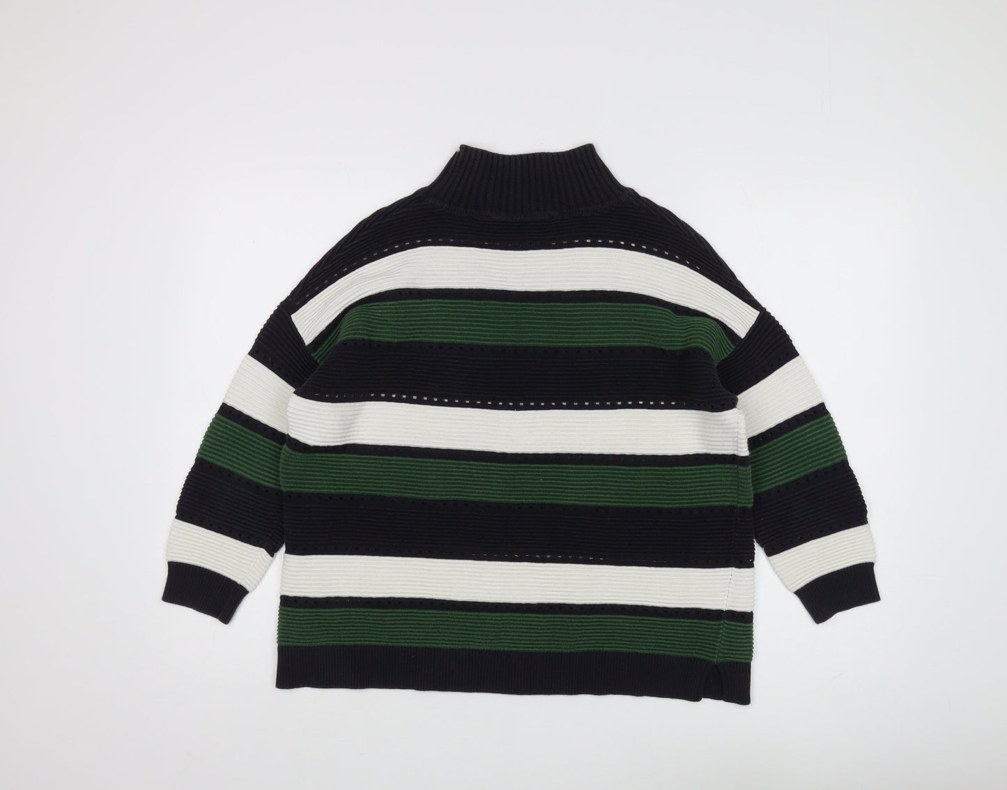French Connection Women's Black Striped Pullover Jumper