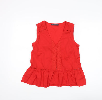 Additional front view of Marks & Spencer Red Camisole Blouse, size 8, Summer
