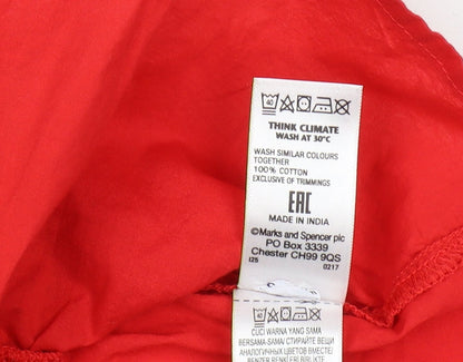 Close-up detail of Marks & Spencer Red Camisole Blouse, size 8, Summer