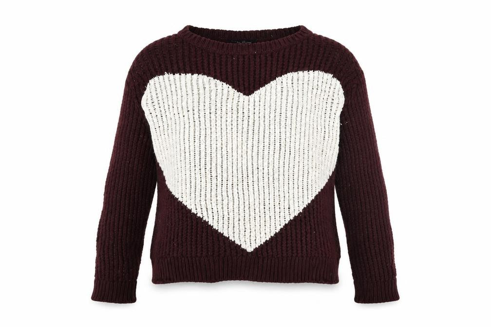 Dorothy Perkins Women's Brown Heart Pullover Jumper Size 10