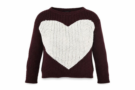 Dorothy Perkins Women's Brown Heart Pullover Jumper Size 10