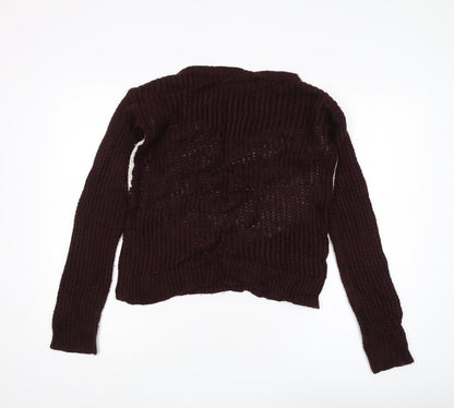 Dorothy Perkins Women's Brown Heart Pullover Jumper Size 10