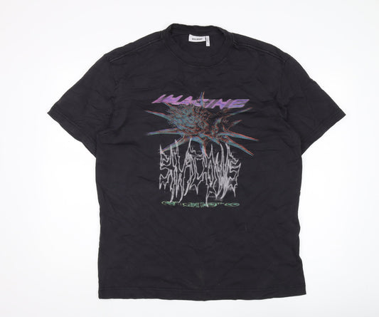 Weekday Men's Black Graphic Print T-Shirt M