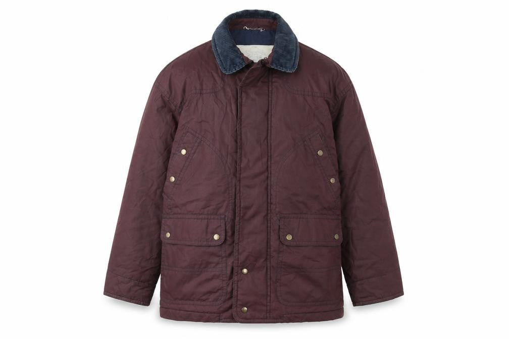 St Michael Men's Wine Parka Jacket M Lined Casual Classic