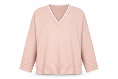 Next Women's Pink V-Neck Knit Pullover Jumper XL