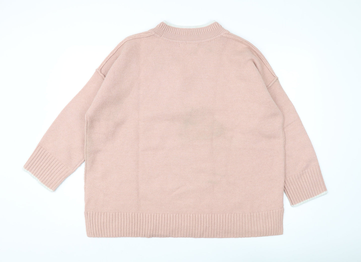 Next Women's Pink V-Neck Knit Pullover Jumper XL