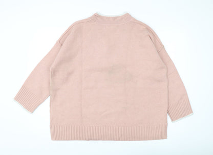 Next Women's Pink V-Neck Knit Pullover Jumper XL