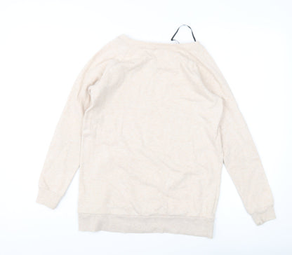 Back view of H&M girls’ beige sequin shine bright sweatshirt 18 plus pullover