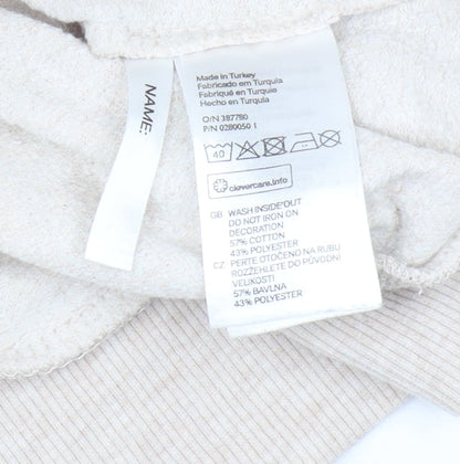 Brand and care label for H&M girls’ beige sequin shine bright sweatshirt 18 plus pullover