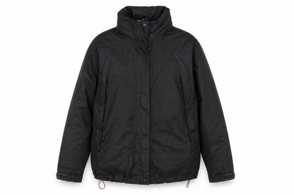 Crane Women's Black Mid-Length Rain Coat - Large
