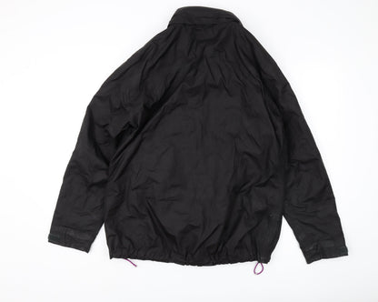 Crane Women's Black Mid-Length Rain Coat - Large