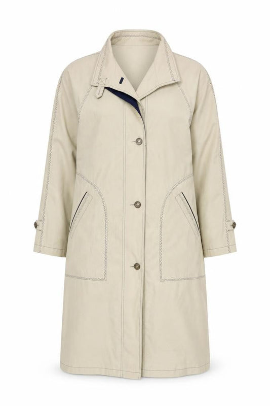 Arnold Scaasi Beige Trench Coat Unisex Adults S Classic