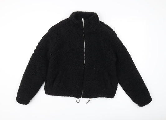 New Look Women's Black Fleece Jacket S Regular Fit