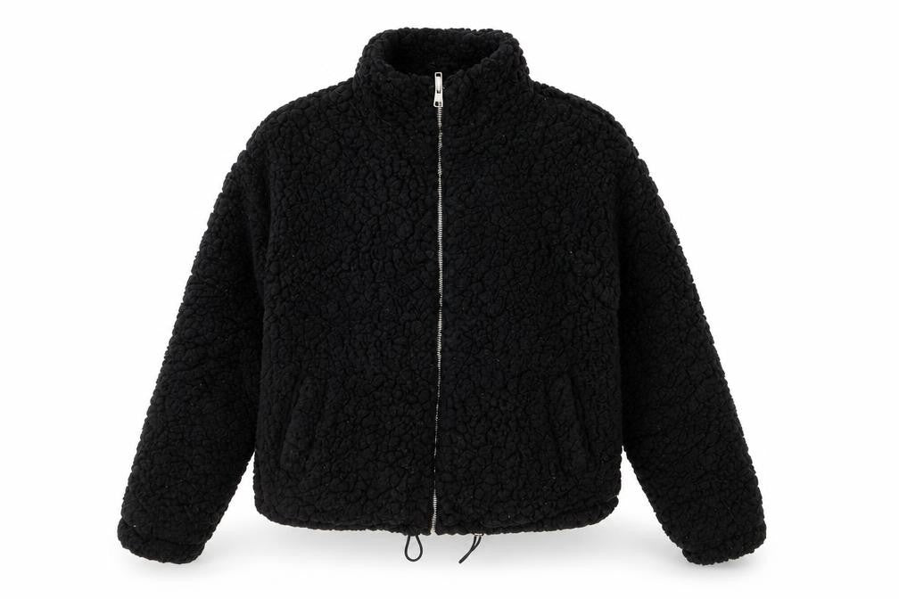 New Look Women's Black Fleece Jacket S Regular Fit