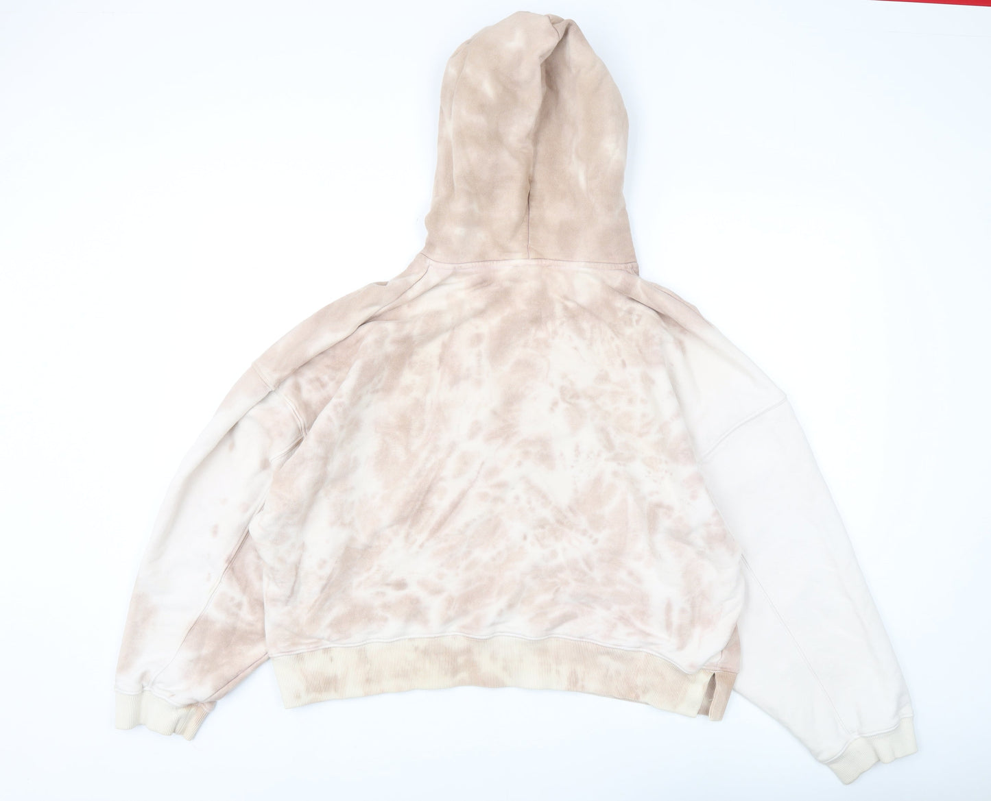 Topshop Women's Beige Tie-Dye Pullover Hoodie S