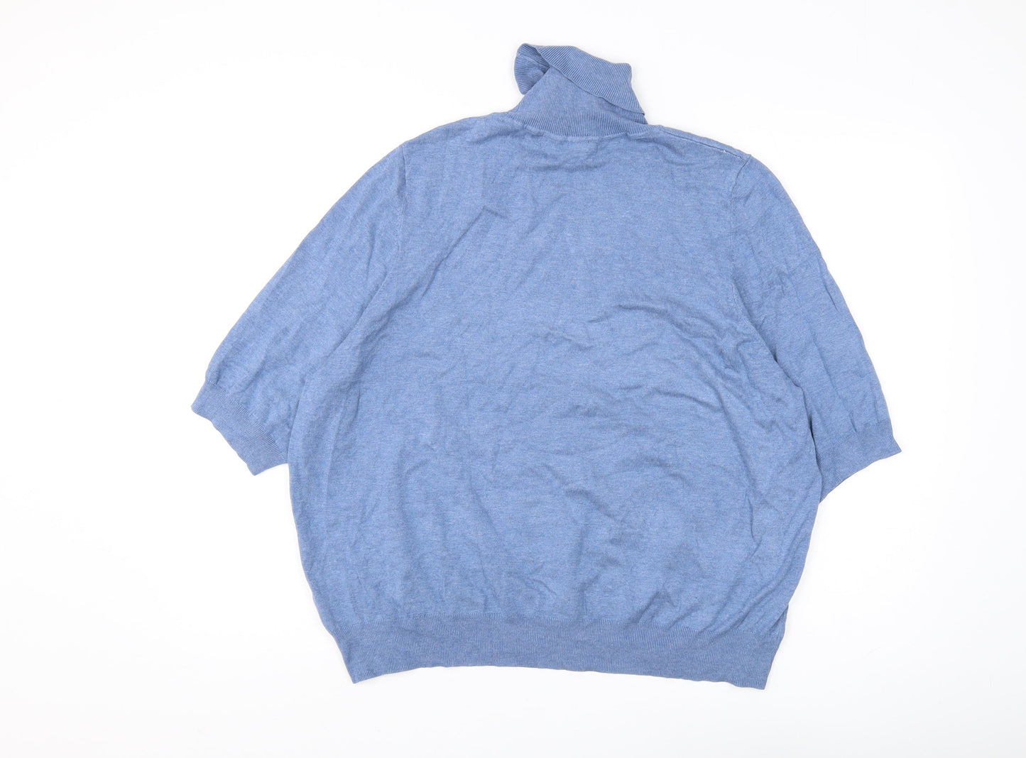 Marks and Spencer Women's Blue Roll Neck Jumper Size 16