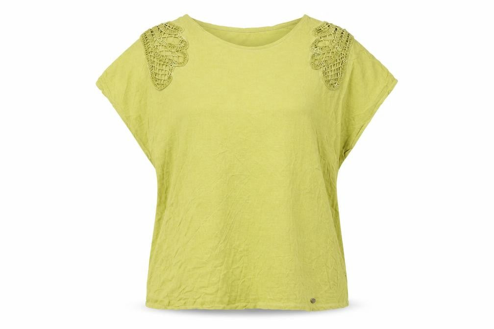 Cotton Brothers Women's Green XL Crochet Accent T-Shirt