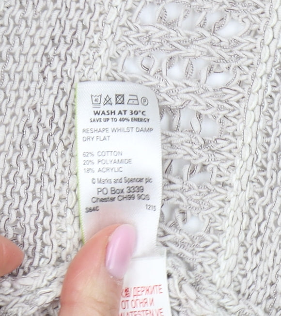 Marks and Spencer Women's Beige Open-Knit Cardigan