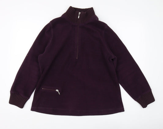 M&Co. Women's XL Purple Fleece Pullover Sweatshirt