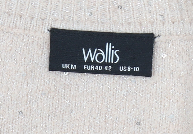Wallis Women's Beige V-Neck Pullover Jumper - M