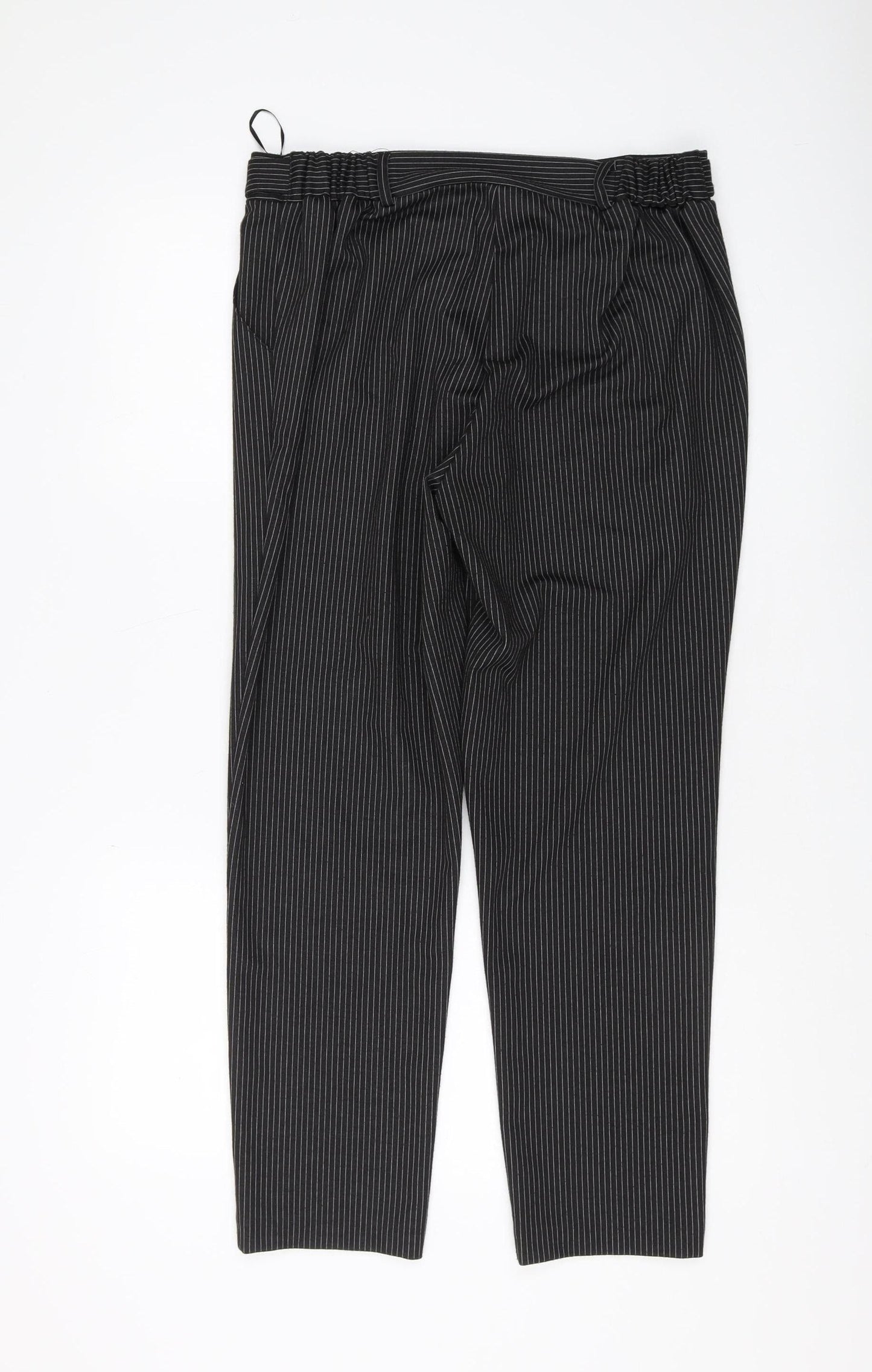 Anna Rose Women's Black Striped Straight Trousers Size 14