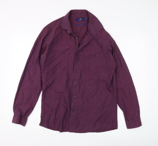 Next Men's Purple Slim Fit Long Sleeve Shirt