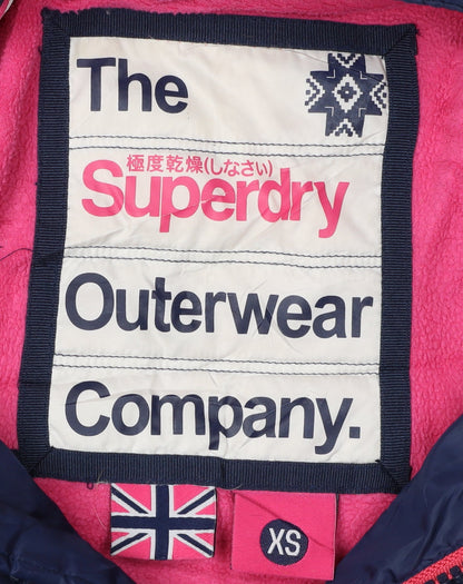 Superdry Women's Blue Hooded Puffer Jacket XS