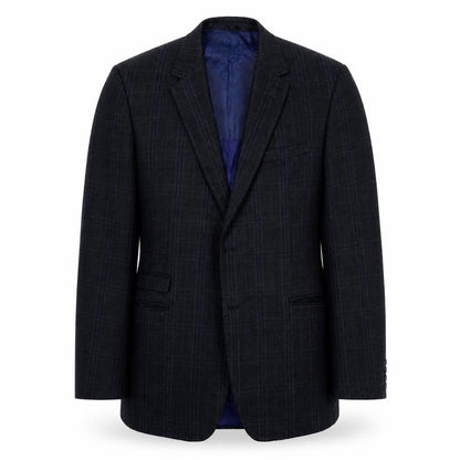 Fellini Men's Blue Plaid Blazer 40 Long