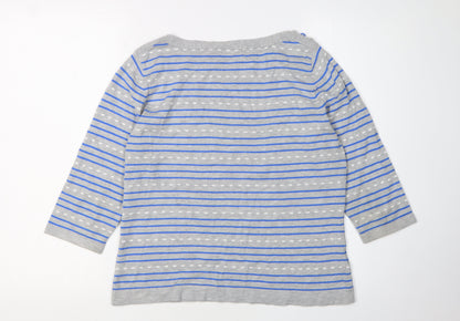 Country Casuals Petite Women's Grey Striped Pullover Jumper M