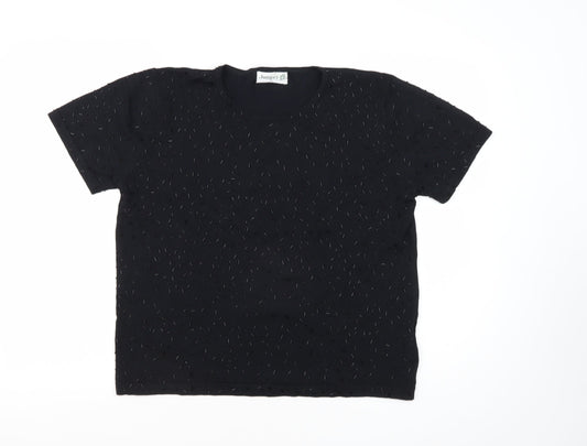 Jumper Black Unisex Adults L Crew Neck Jumper