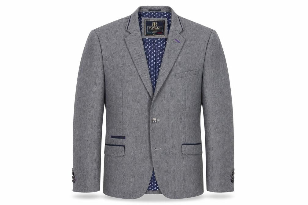 Cavani Grey Men's Blazer 46R Regular Fit