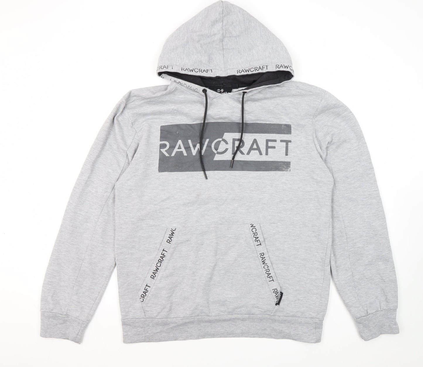 RAWCRAFT Men's Grey Pullover Hoodie - Size L