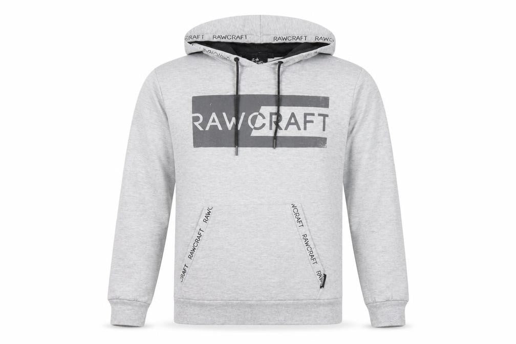 RAWCRAFT Men's Grey Pullover Hoodie - Size L