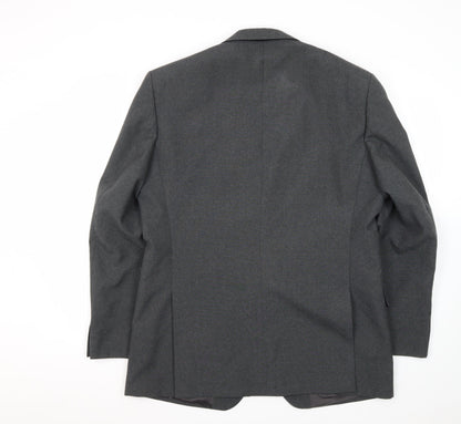 Alpha Plus Men's Grey Blazer, 42R, Single-Breasted
