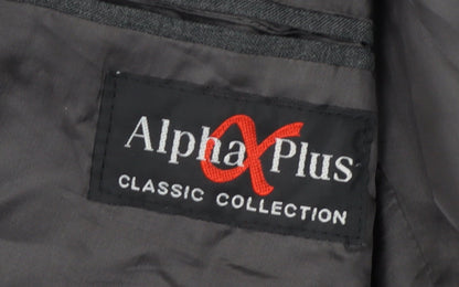 Alpha Plus Men's Grey Blazer, 42R, Single-Breasted