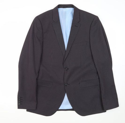 Peter Werth Men's Black Striped Blazer 40 Regular