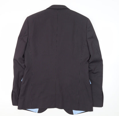 Peter Werth Men's Black Striped Blazer 40 Regular