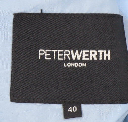 Peter Werth Men's Black Striped Blazer 40 Regular