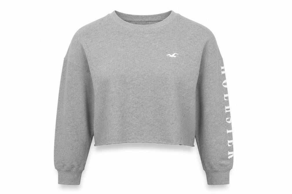 Hollister Women's Grey Pullover Sweatshirt M