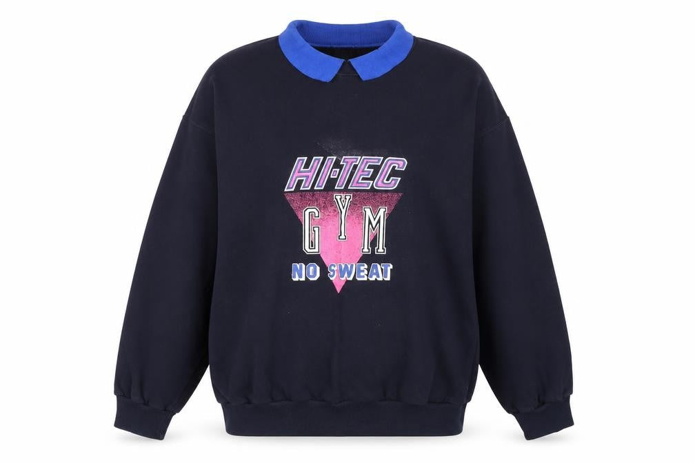 Hi-Tec Blue Collared Sweatshirt Unisex Size 14