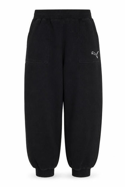 Front view of Puma Men's Black XS Sweatpants with Logo