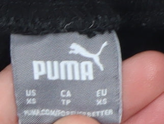 Close-up detail of Puma Men's Black XS Sweatpants with Logo