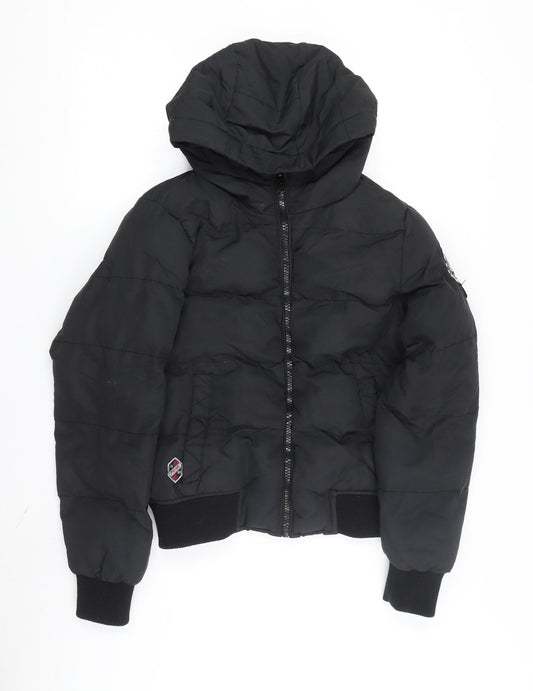 PSNF Men's Black Puffer Jacket Medium Hooded
