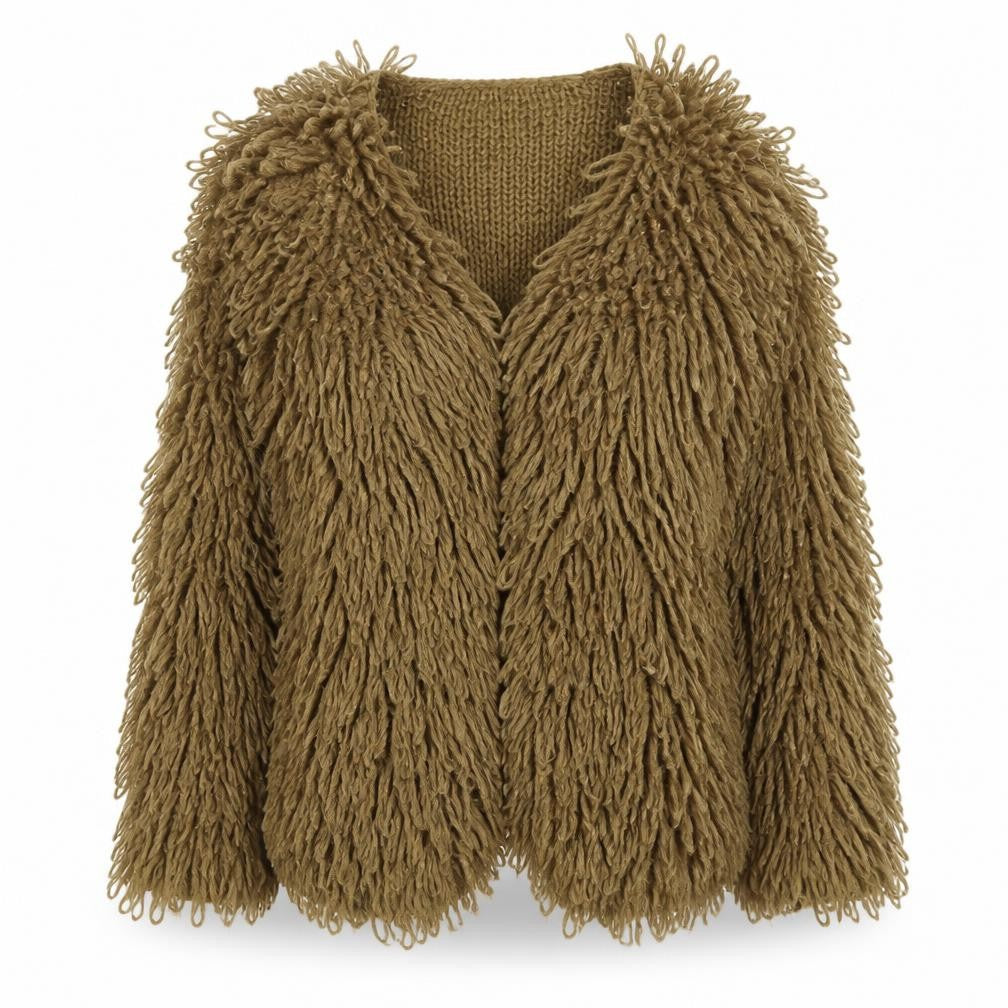Denim 24/7 Women's Brown Chunky Cardigan S