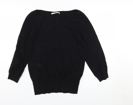 Oasis Women's Black Cotton Pullover Jumper L