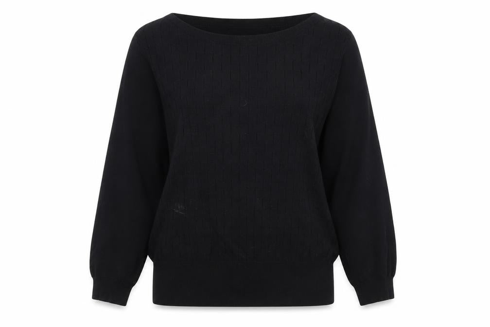 Oasis Women's Black Cotton Pullover Jumper L